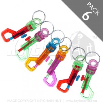 Multicolor Belt Clip keychains - pack of 6